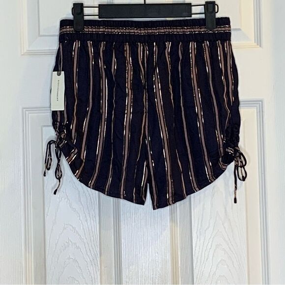 Anthropologie Cameron Metallic Striped Side Tie Shorts Size XS - Picture 13 of 13